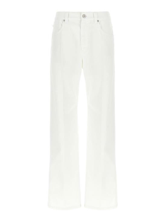 26SS 브루넬로 쿠치넬리 스트레이트 팬츠 M0H81P5568C600R White