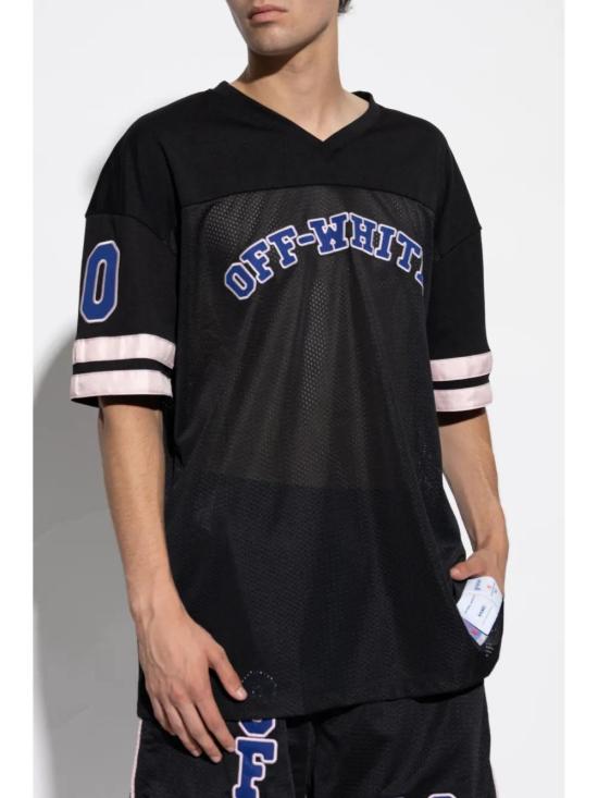  오프화이트 반팔 티셔츠 OMAD003F24JER0021045 black - OFF WHITE