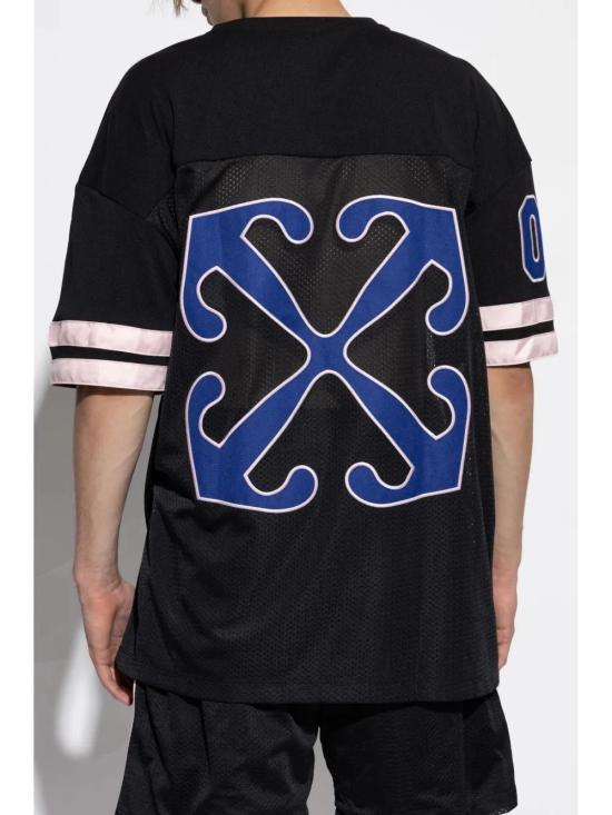  오프화이트 반팔 티셔츠 OMAD003F24JER0021045 black - OFF WHITE