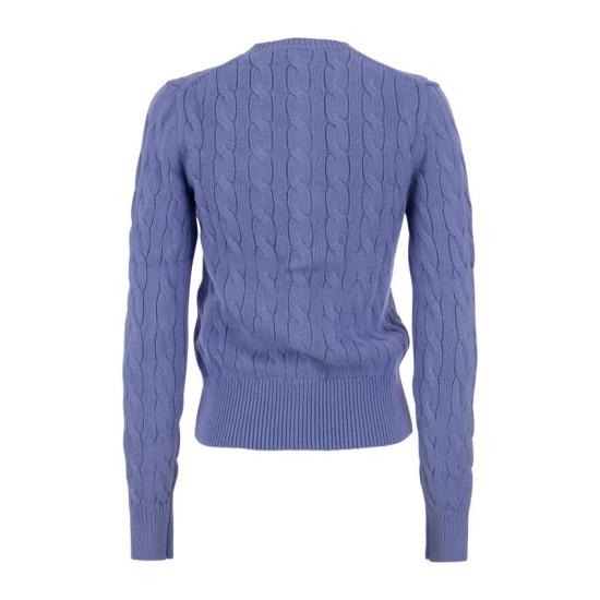 25SS 폴로 랄프로렌 포니 로고 자수 케이블 니트 크루넥 가디건  211891643 BLUE - POLO RALPH LAUREN