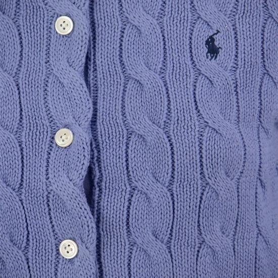 25SS 폴로 랄프로렌 포니 로고 자수 케이블 니트 크루넥 가디건  211891643 BLUE - POLO RALPH LAUREN