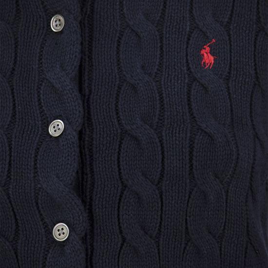 25SS 폴로 랄프로렌 포니 로고 자수 케이블 니트 크루넥 가디건  211891643 NAVY - POLO RALPH LAUREN