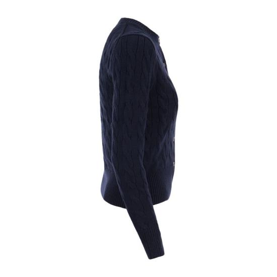 25SS 폴로 랄프로렌 포니 로고 자수 케이블 니트 크루넥 가디건  211891643 NAVY - POLO RALPH LAUREN