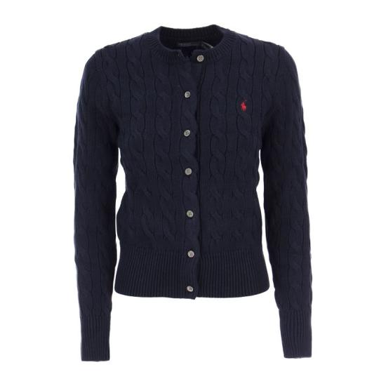 25SS 폴로 랄프로렌 포니 로고 자수 케이블 니트 크루넥 가디건  211891643 NAVY