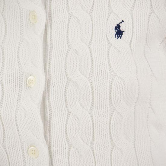 25SS 폴로 랄프로렌 포니 로고 자수 케이블 니트 크루넥 가디건  211891643 WHITE - POLO RALPH LAUREN