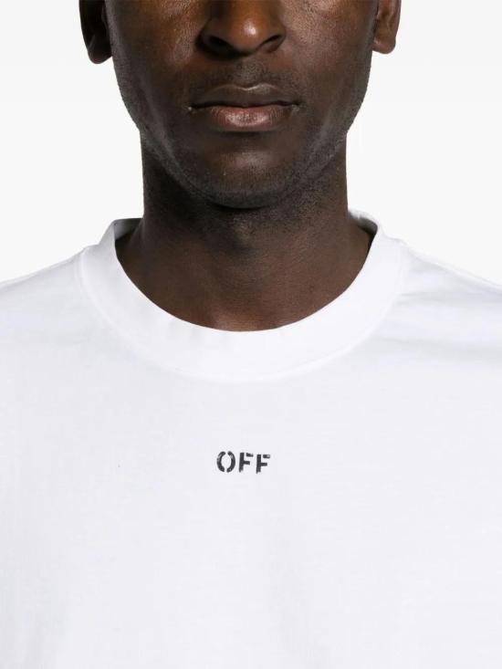  오프화이트 반팔 티셔츠 OMAA120C99JER0050110 white - OFF WHITE