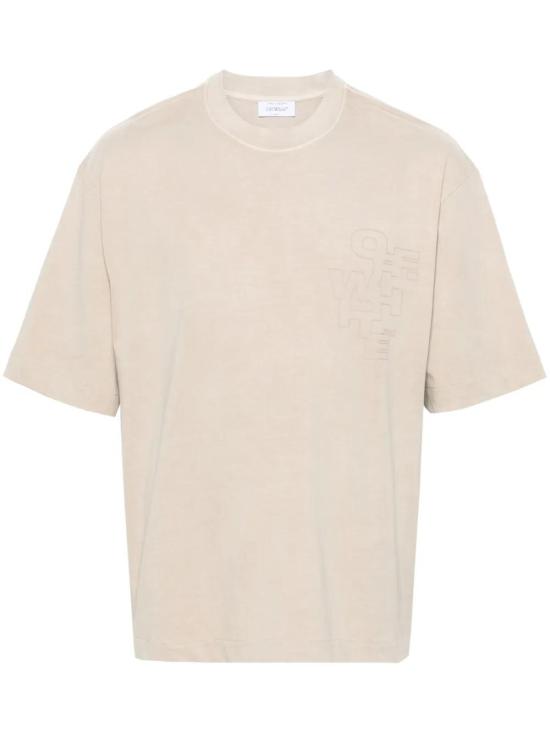 오프화이트 반팔 티셔츠 OMAA120F24JER004 beige
