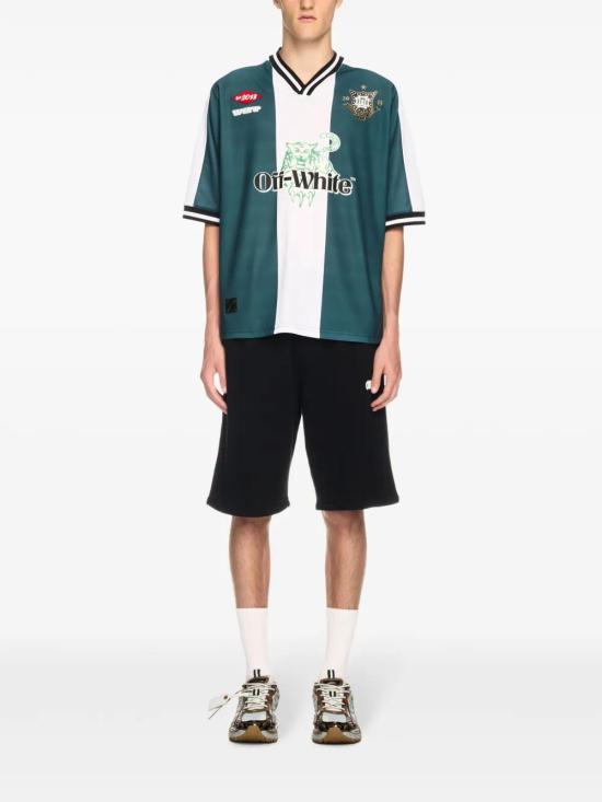  오프화이트 반팔 티셔츠 OMAD00AS25JER0025710 emerald - OFF WHITE