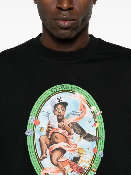  오프화이트 반팔 티셔츠 OMAA120S25JER002 black - OFF WHITE