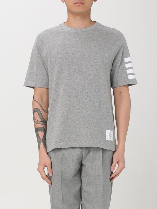 26SS 톰브라운 코튼 4바 숏 슬리브 티 MJS246A07323 055 Grey