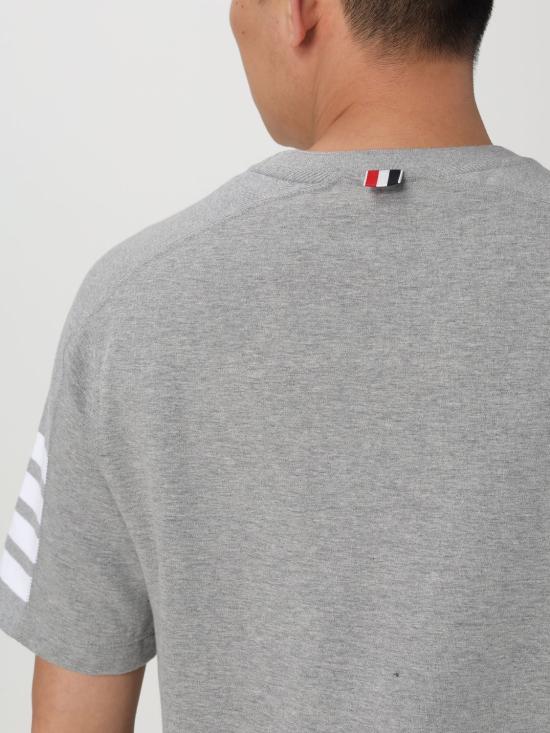 26SS 톰브라운 코튼 4바 숏 슬리브 티 MJS246A07323 055 Grey - THOM BROWNE