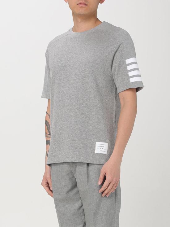 26SS 톰브라운 코튼 4바 숏 슬리브 티 MJS246A07323 055 Grey - THOM BROWNE