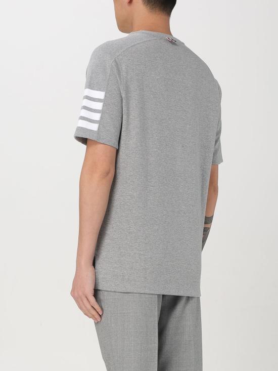 26SS 톰브라운 코튼 4바 숏 슬리브 티 MJS246A07323 055 Grey - THOM BROWNE