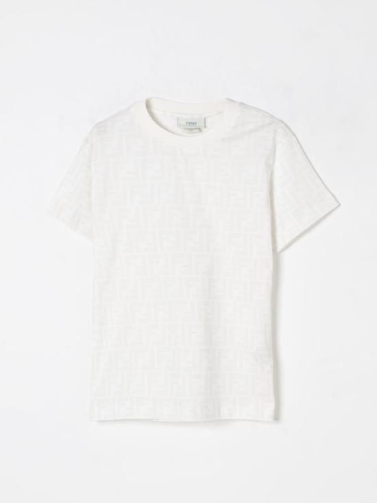 25FW [키즈] 펜디 티셔츠 JUI181ATRV F0TU9 White