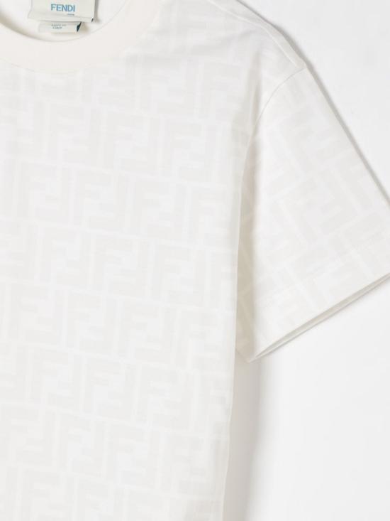 25FW [키즈] 펜디 티셔츠 JUI181ATRV F0TU9 White - FENDI