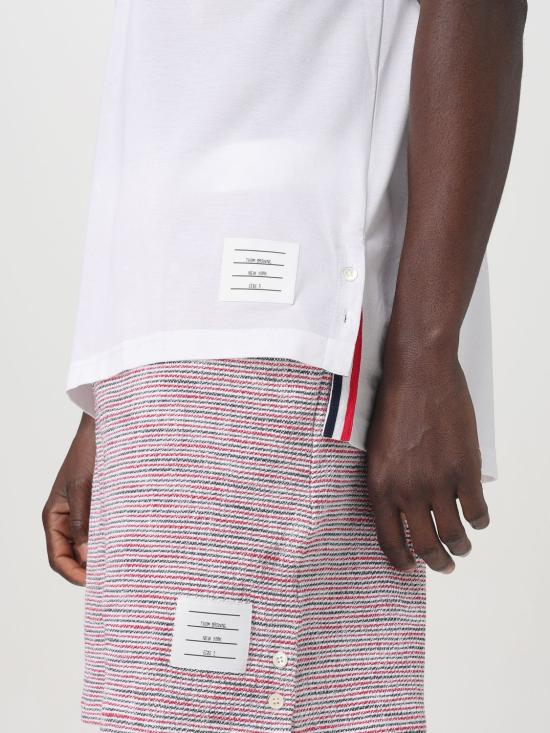 25FW 톰브라운 폴로 티셔츠 MJP022A01455 100 White - THOM BROWNE