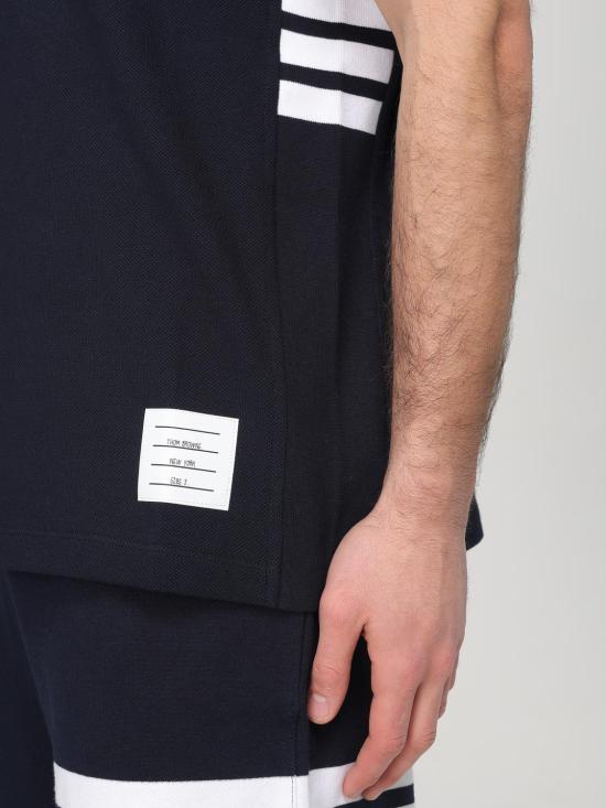 26SS 톰브라운 클래식 피케 4바 티 MJS123A00050 415 Navy - THOM BROWNE
