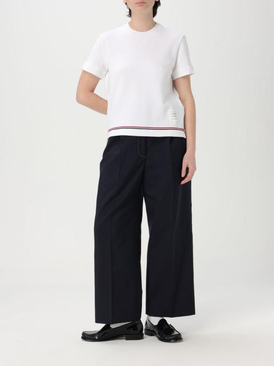 25SS 톰브라운 반팔 티셔츠 FJS193AJ0185 100 White - THOM BROWNE