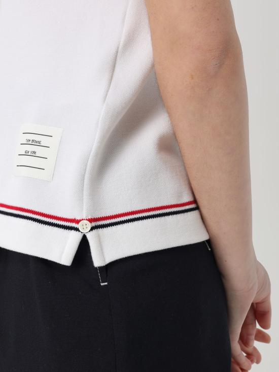 25SS 톰브라운 반팔 티셔츠 FJS193AJ0185 100 White - THOM BROWNE