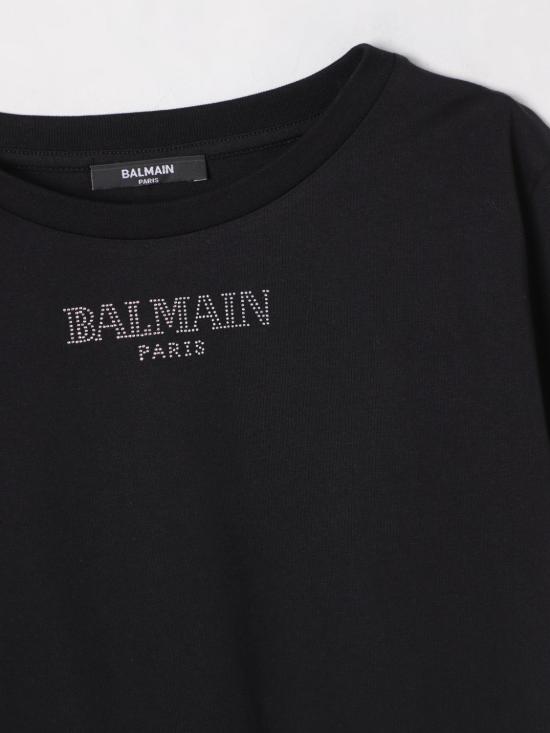 25FW [키즈] 발망 티셔츠 BW8A81Z0082 930 Black - BALMAIN