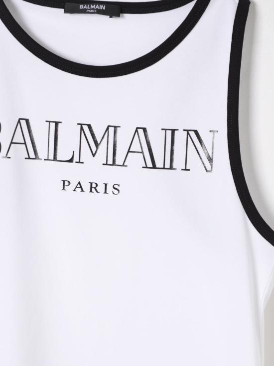 25FW [키즈] 발망 티셔츠 BW8B32Z2389 100NE White - BALMAIN