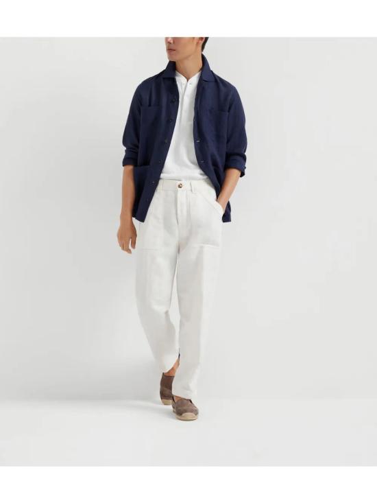  브루넬로 쿠치넬리 긴팔 셔츠 MM6950648C019 navy - BRUNELLO CUCINELLI