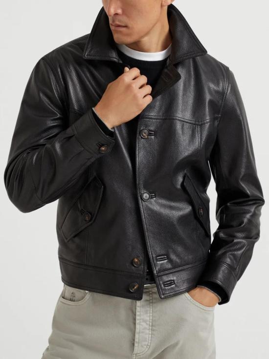  브루넬로 쿠치넬리 가죽 자켓 MPMEM2025C101 - BRUNELLO CUCINELLI