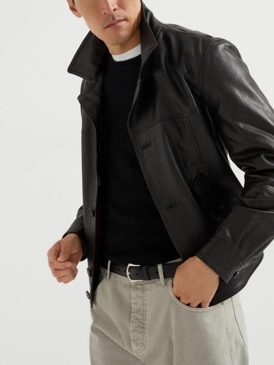  브루넬로 쿠치넬리 가죽 자켓 MPMEM2025C101 - BRUNELLO CUCINELLI