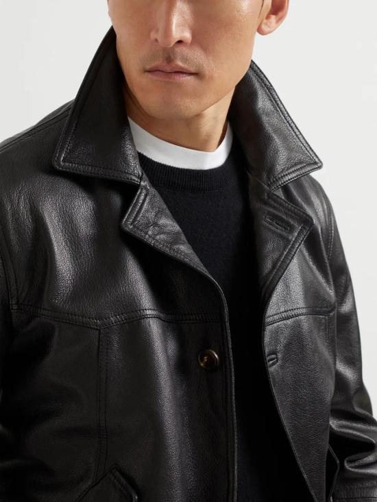  브루넬로 쿠치넬리 가죽 자켓 MPMEM2025C101 - BRUNELLO CUCINELLI