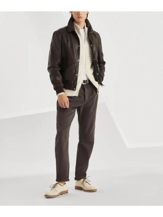  브루넬로 쿠치넬리 가죽 자켓 MPMEM2026C6943 - BRUNELLO CUCINELLI