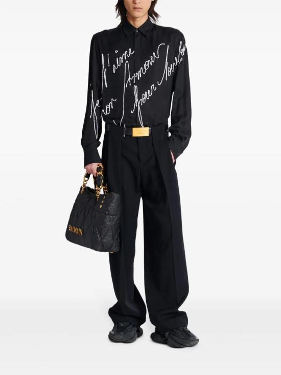  발망 긴팔 셔츠 EH1HS40521VG black - BALMAIN