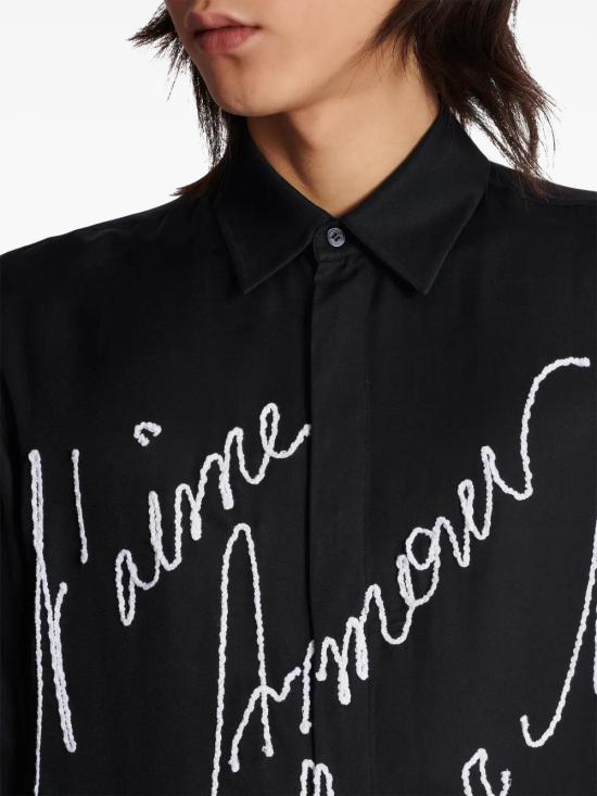  발망 긴팔 셔츠 EH1HS40521VG black - BALMAIN