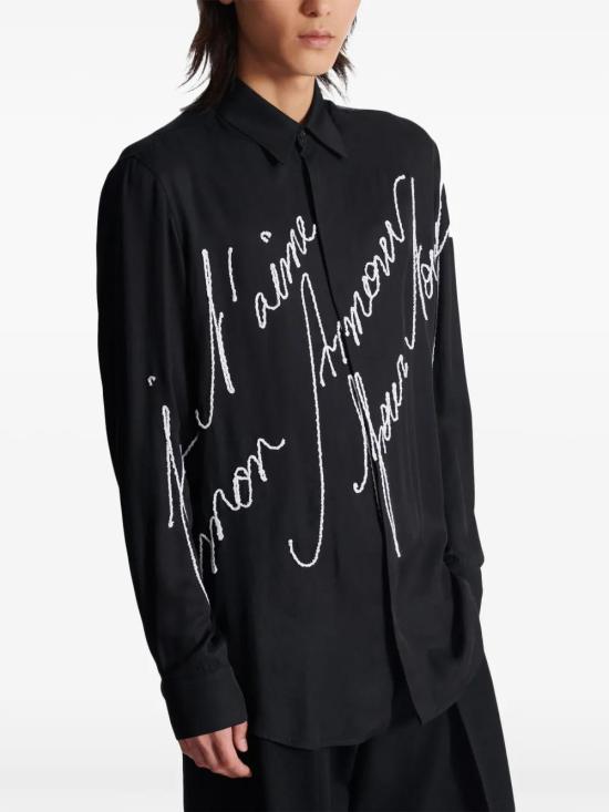  발망 긴팔 셔츠 EH1HS40521VG black - BALMAIN