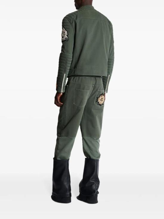  발망 바이커 자켓 EH1TD56542DF khaki - BALMAIN