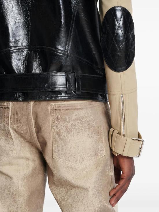  발망 바이커 자켓 EH1TD558MG15 sand beige - BALMAIN