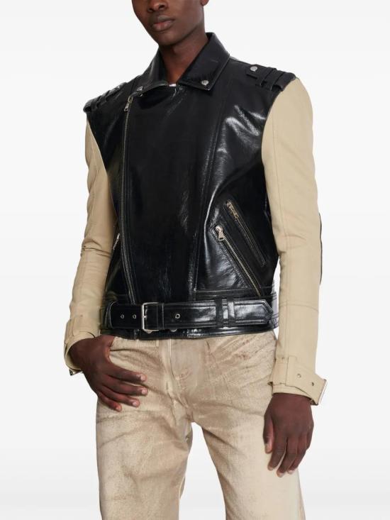  발망 바이커 자켓 EH1TD558MG15 sand beige - BALMAIN