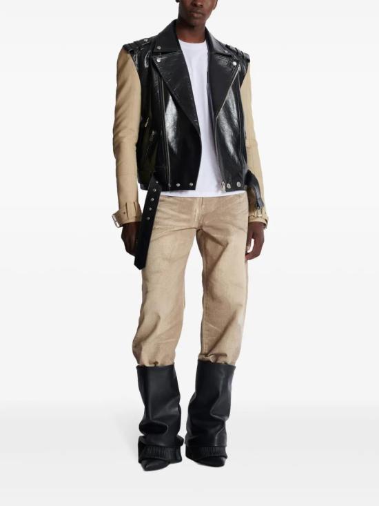  발망 바이커 자켓 EH1TD558MG15 sand beige - BALMAIN