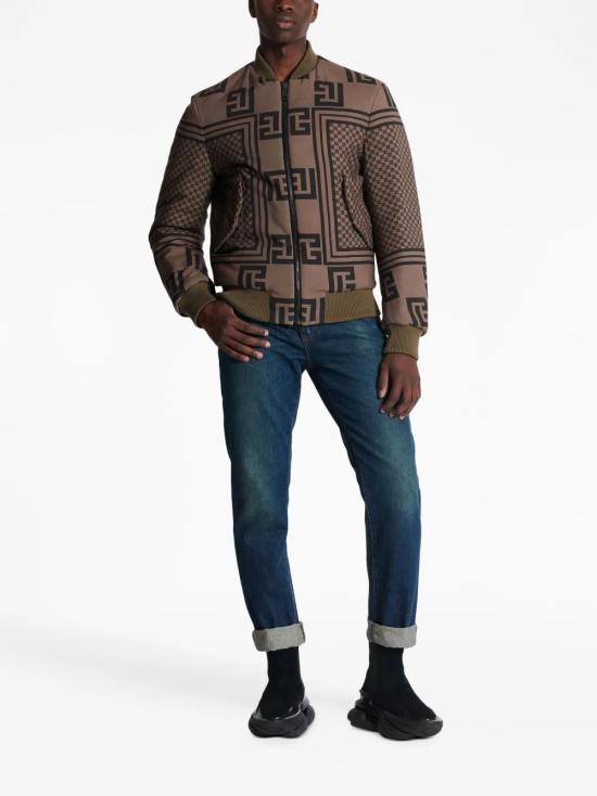  발망 봄버 자켓 BH0TF505XH63 coffee - BALMAIN