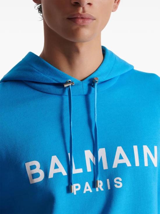  발망 후드 티셔츠 DH0JR002BB65SME sky - BALMAIN