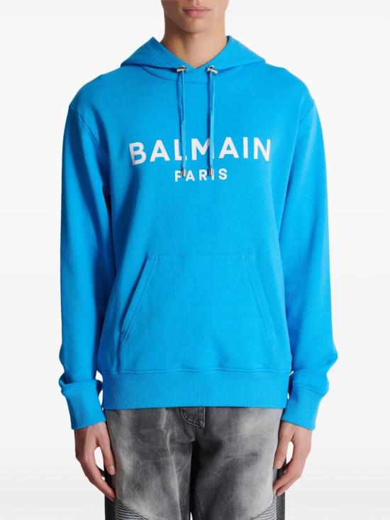 발망 후드 티셔츠 DH0JR002BB65SME sky - BALMAIN