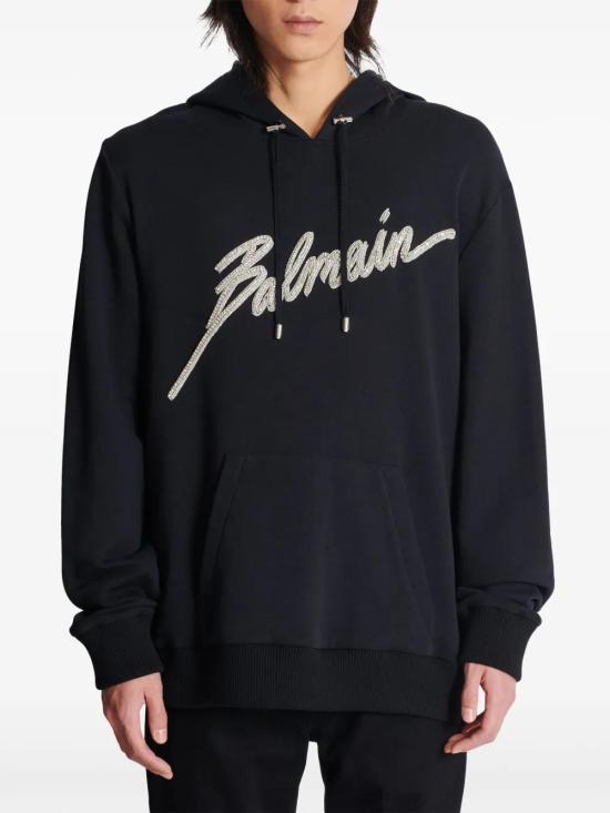  발망 후드 티셔츠 EH1JT240PC70 black - BALMAIN