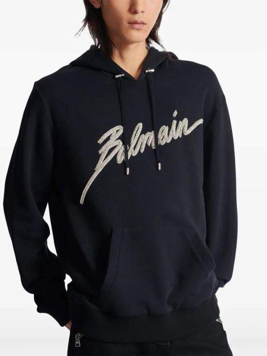  발망 후드 티셔츠 EH1JT240PC70 black - BALMAIN