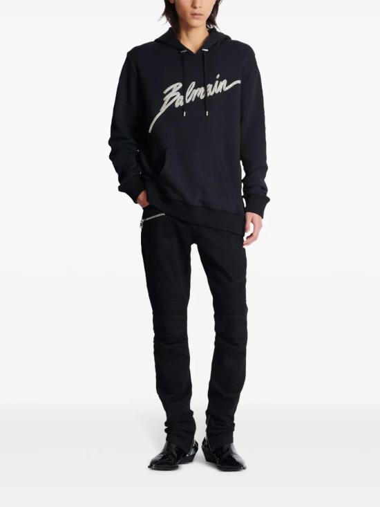  발망 후드 티셔츠 EH1JT240PC70 black - BALMAIN