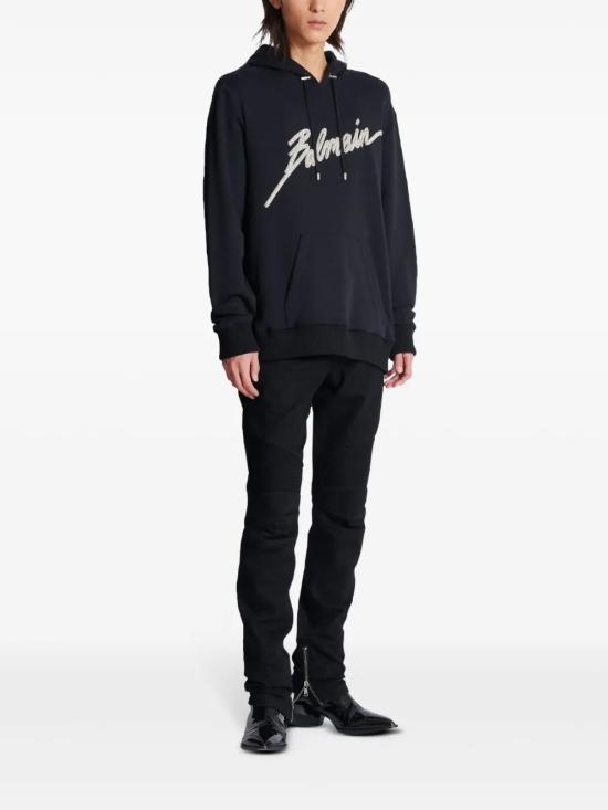  발망 후드 티셔츠 EH1JT240PC70 black - BALMAIN