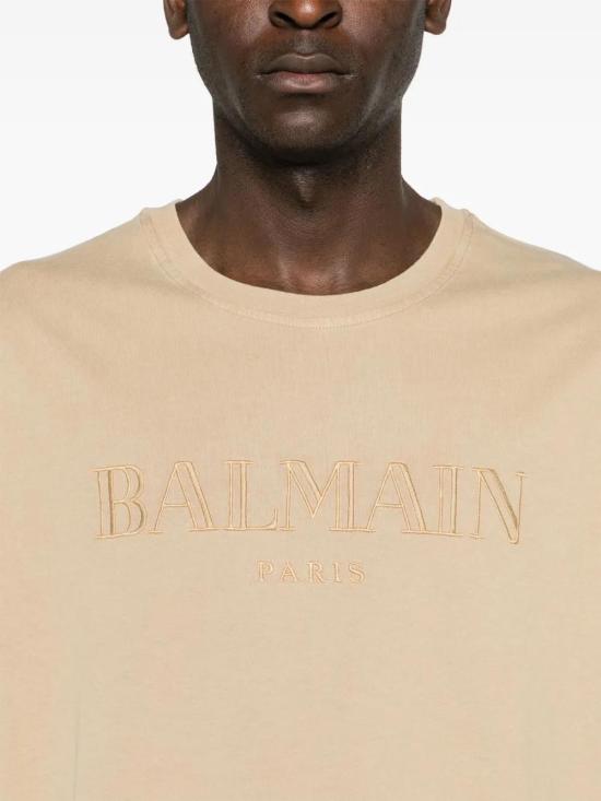  발망 반팔 티셔츠 DH1EG010BC72 beige - BALMAIN