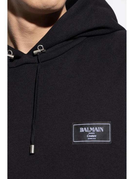  발망 후드 티셔츠 EH1JT047BC91 black - BALMAIN