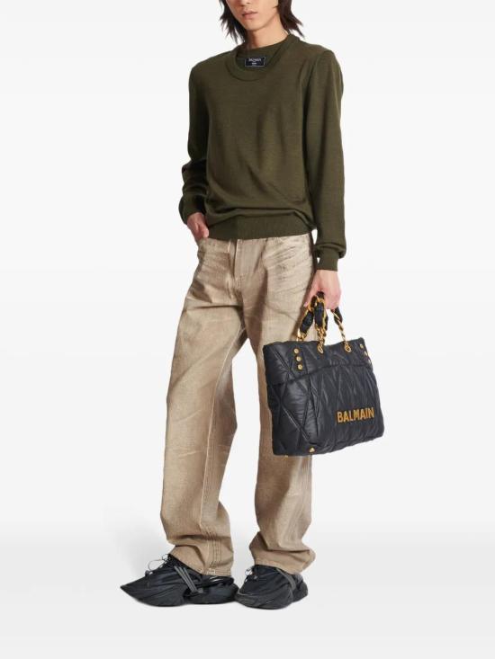  발망 스트레이트 팬츠 EH1ML155DF57 sand beige - BALMAIN