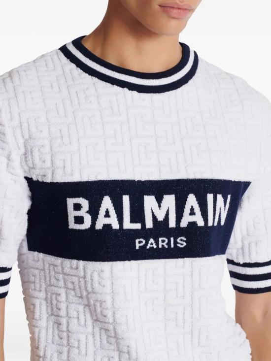  발망 스웨터 DH1AL026KE95 white - BALMAIN