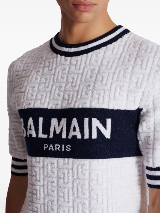  발망 스웨터 DH1AL026KE95 white - BALMAIN