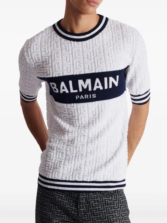  발망 스웨터 DH1AL026KE95 white - BALMAIN